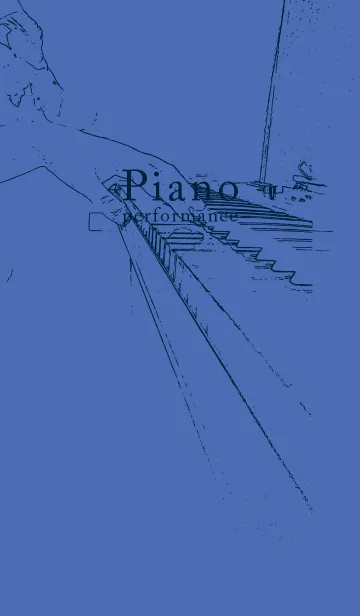 [LINE着せ替え] ピアノ演奏  群青色の画像1