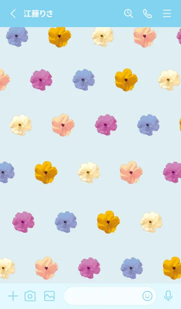 [LINE着せ替え] 青 : Spring Flowerの画像2