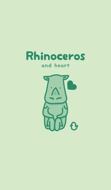 [LINE着せ替え] サイとハート 白緑の画像1