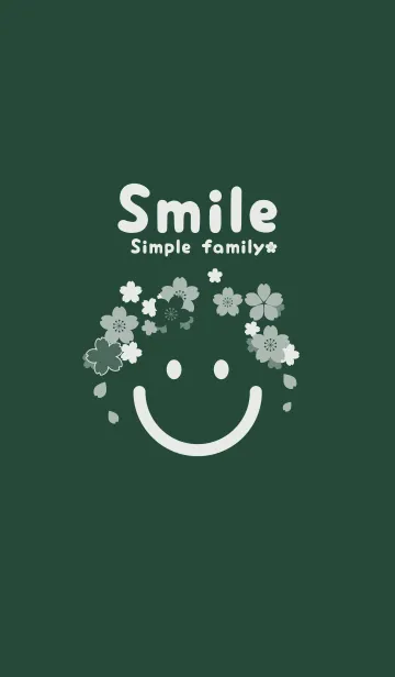 [LINE着せ替え] スマイル＆桜 サイプレスグリーンの画像1