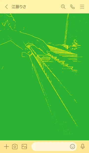 [LINE着せ替え] ピアノ演奏  パラキートグリーンの画像2