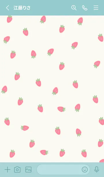 [LINE着せ替え] strawberry_pattern (pink green)の画像2