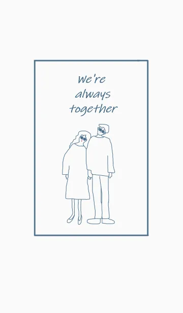 [LINE着せ替え] We're always together (blue)の画像1