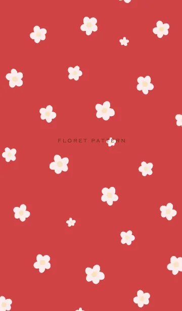 [LINE着せ替え] Floret Pattern - 02-03 Beige Red 01の画像1