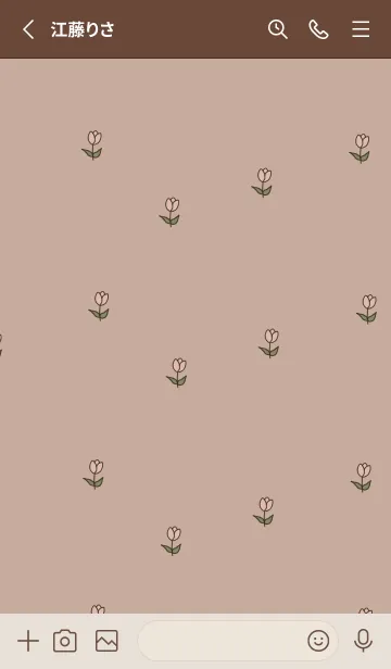 [LINE着せ替え] ベージュ。チューリップ。の画像2