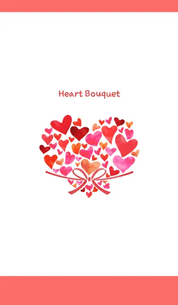 [LINE着せ替え] ハートの花束の着せかえ 赤色の画像1