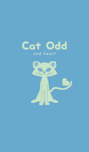 [LINE着せ替え] 猫のオッドとハート チョークブルーの画像1