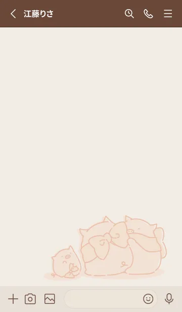 [LINE着せ替え] こぶたのアトリエ～りぼんマフラー～の画像2