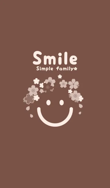 [LINE着せ替え] スマイル＆桜 コーヒーブラウンの画像1