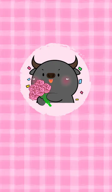 [LINE着せ替え] Simple Buffalo and Pink Theme (JP)の画像1