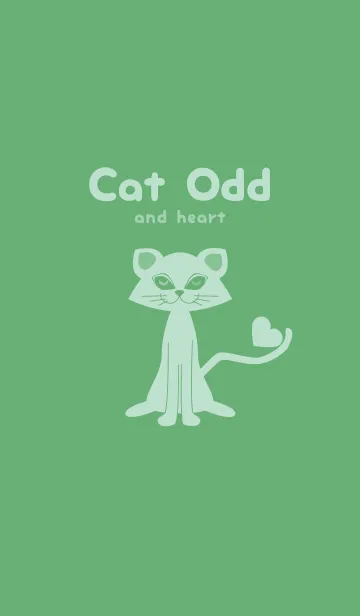 [LINE着せ替え] 猫のオッドとハート 薄緑色の画像1