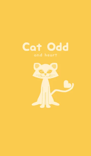 [LINE着せ替え] 猫のオッドとハート 支子色の画像1