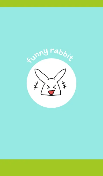 [LINE着せ替え] 面白いうさぎの着せかえ 水色と緑の画像1