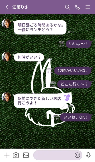 [LINE着せ替え] カラー デニム バニー 10の画像3