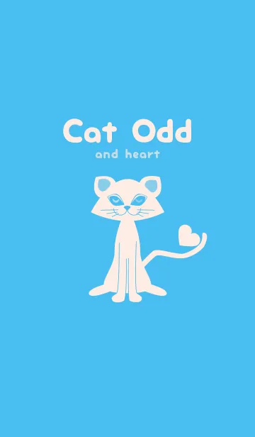 [LINE着せ替え] 猫のオッドとハート パステルブルーの画像1