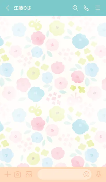 [LINE着せ替え] Nobana spring flower drops marble pinkの画像2