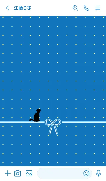 [LINE着せ替え] 【運気アップ】猫と叶結び【青】の画像2