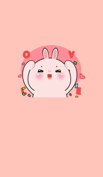Simple Pink Rabbit Lover Theme (JP)の着せ替えメイン画像
