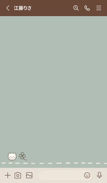 [LINE着せ替え] くすみカラー♡くま -グリーン-の画像2