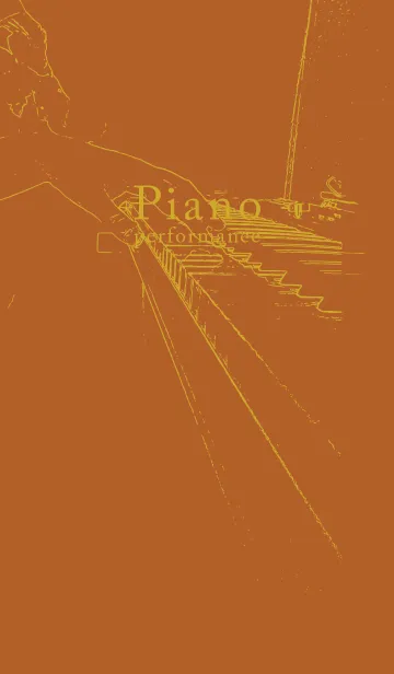 [LINE着せ替え] ピアノ演奏  オールドゴールドの画像1