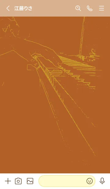 [LINE着せ替え] ピアノ演奏  オールドゴールドの画像2