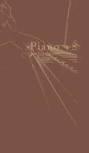 [LINE着せ替え] ピアノ演奏  コーヒーブラウンの画像1