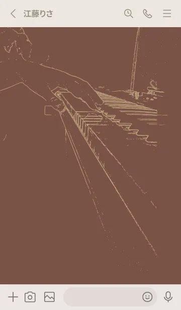 [LINE着せ替え] ピアノ演奏  コーヒーブラウンの画像2