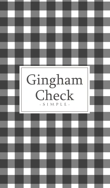 [LINE着せ替え] Gingham Check Black - SIMPLE 2の画像1