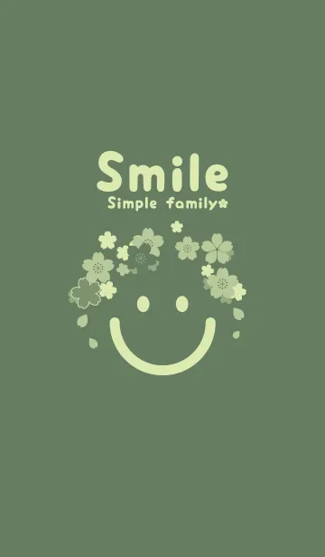 [LINE着せ替え] スマイル＆桜 エルムグリーンの画像1