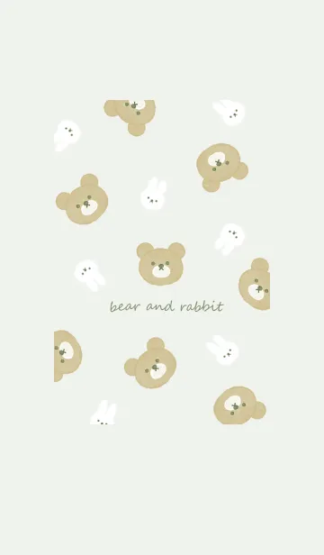 [LINE着せ替え] クマとチビうさぎ♥pistachiogreen07_1の画像1