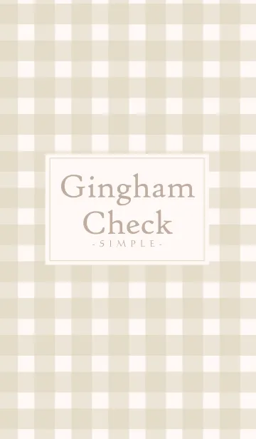 [LINE着せ替え] Gingham Check Natural Beige - SIMPLE 2の画像1