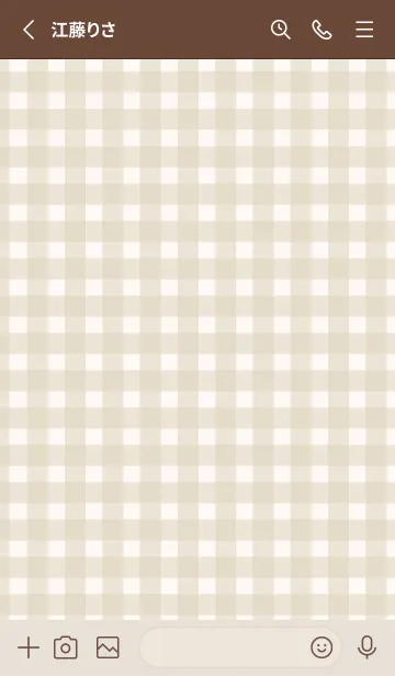 [LINE着せ替え] Gingham Check Natural Beige - SIMPLE 2の画像2