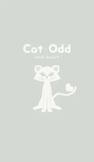 [LINE着せ替え] 猫のオッドとハート ペールミストホワイトの画像1