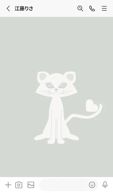 [LINE着せ替え] 猫のオッドとハート ペールミストホワイトの画像2