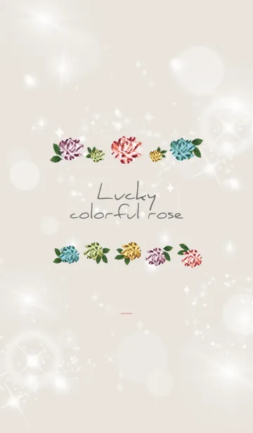 [LINE着せ替え] ベージュとピンク 全運気UP カラフルローズの画像1