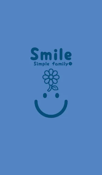 [LINE着せ替え] スマイル＆フラワー 薄群青の画像1