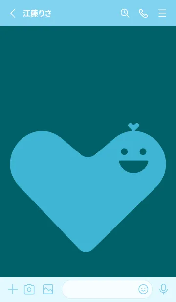 [LINE着せ替え] ハート型の着せかえ Deep teal greenの画像2