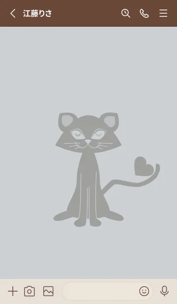 [LINE着せ替え] 猫のオッドとハート スカイグレイの画像2
