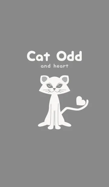 [LINE着せ替え] 猫のオッドとハート バトルシップグレイの画像1