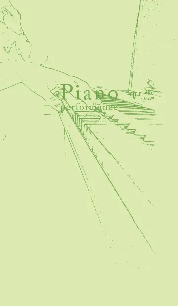 [LINE着せ替え] ピアノ演奏  ペールフレッシュグリーンの画像1