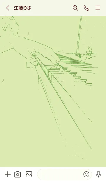 [LINE着せ替え] ピアノ演奏  ペールフレッシュグリーンの画像2