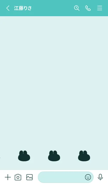 [LINE着せ替え] ゆるもちうさぎ(グリーン43)の画像2