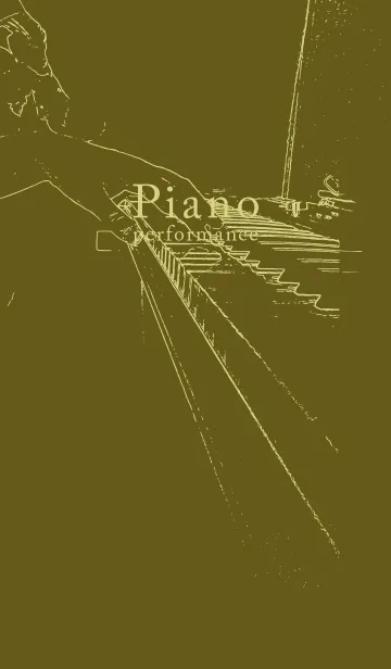 [LINE着せ替え] ピアノ演奏  オリーブドラブの画像1