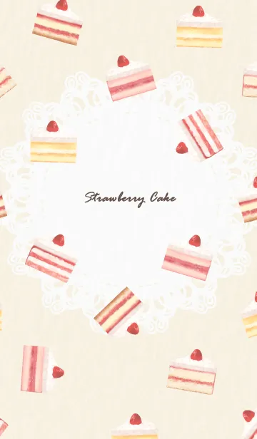 [LINE着せ替え] いちごケーキ 1 - 02-03 ベージュ Ver.iの画像1