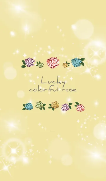 [LINE着せ替え] 黄色 : 全運気UP カラフルローズの画像1