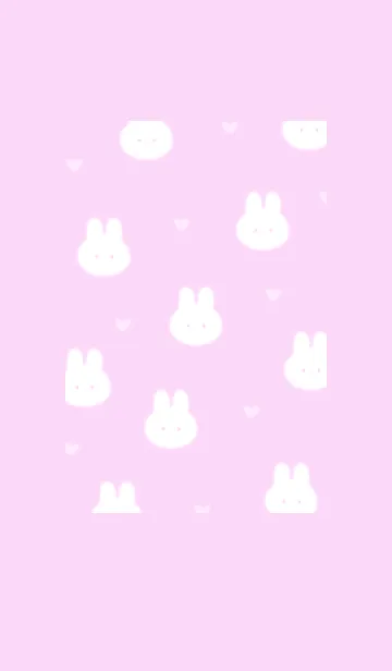 [LINE着せ替え] ウサギとハート♥pinkpurple20_1の画像1
