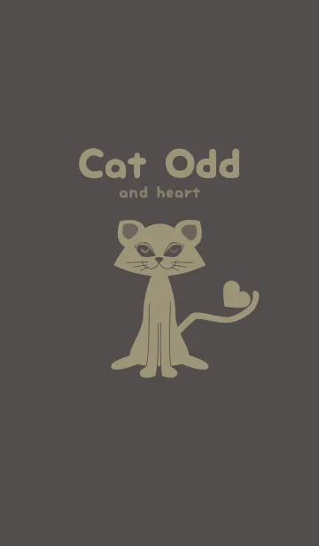 [LINE着せ替え] 猫のオッドとハート 消炭色の画像1