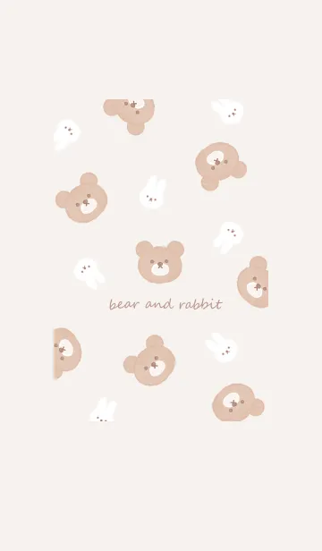 クマとチビうさぎ♥pinkbrown09_1の着せ替えメイン画像