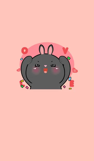 [LINE着せ替え] Simple Black Rabbit Lover Theme (JP)の画像1