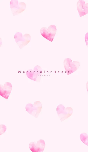 [LINE着せ替え] WatercolorHeart - PINK 18の画像1